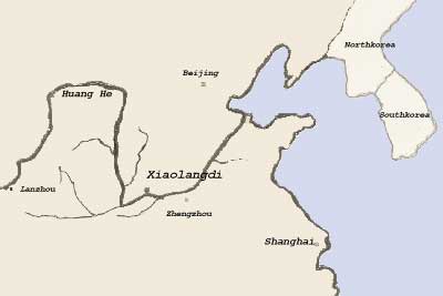 Huang He Fluss Karte